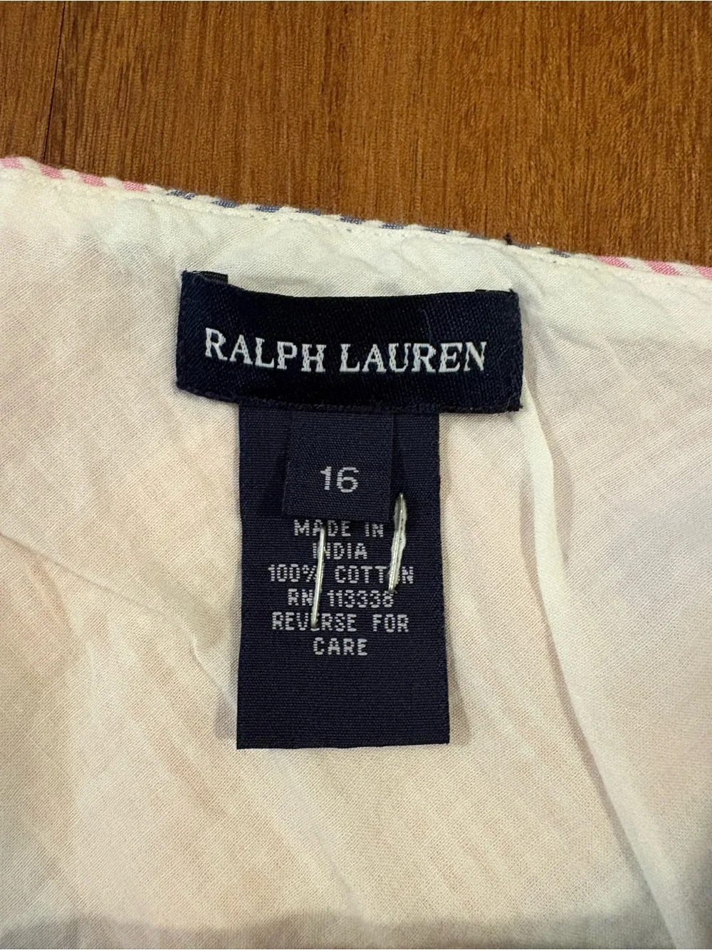 Ralph Lauren Girls Seersucker Patchwork Ruffle Skirt Size 16